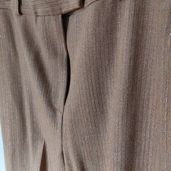 LOUBEN Wool Pants Blazer Suit Set, Brown, Metal Tread Strip Fabric, Size 10 - Picture 8 of 11